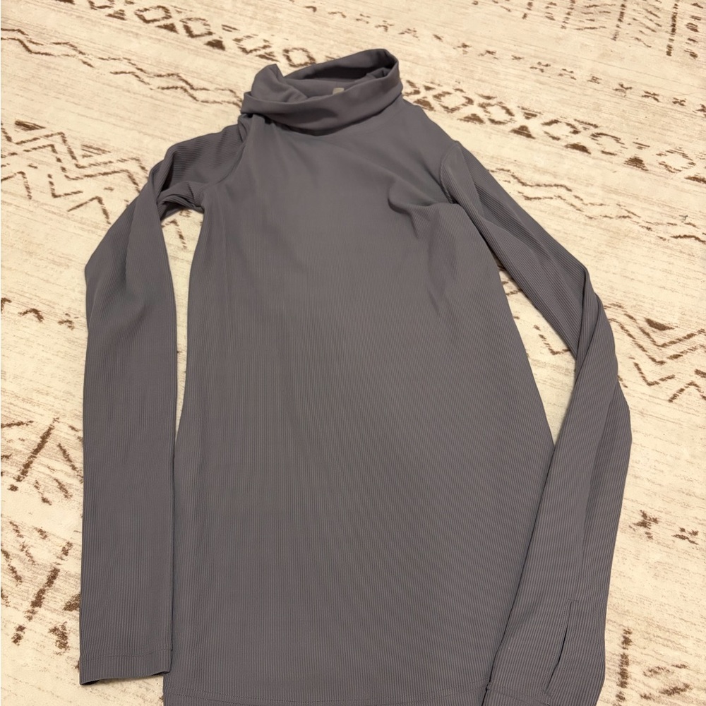 Free people movement Gray Ribbed Turtleneck Top